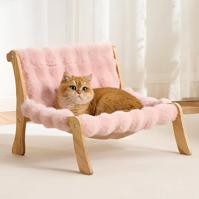 Flexible Solid Wood Cat Couch Bed for Indoor Cats Modern Cat Sofa Easy-to-Use