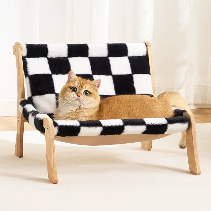User-Friendly Solid Wood Cat Couch Bed for Indoor Cats Modern Cat Sofa High-Performance