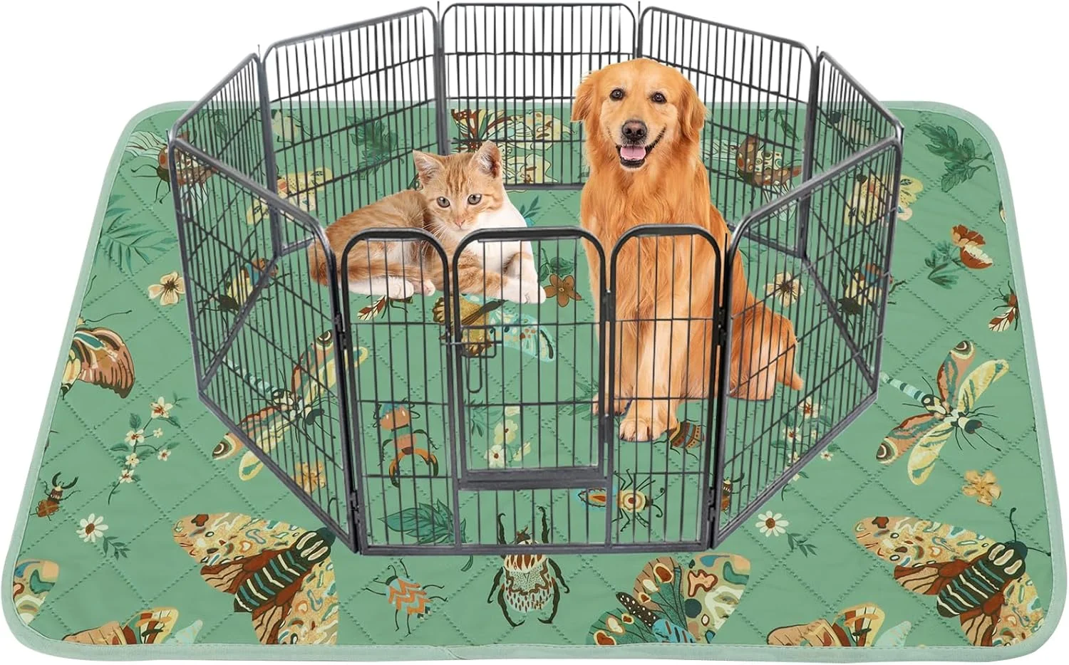 Innovative IEUUMLER Washable Pee Pads for Dogs 1 Pack Insect Pattern Reusable Waterproof Puppy Potty Pads Non-Slip Absorbent Pet Training Pads for Playpen Crate Bed EU014 Environmentally Friendly