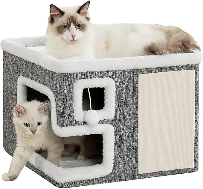 Verified Cat Houses for Indoor Cats Covered Cave Bed First-Class