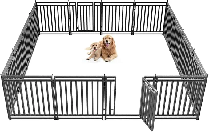 Breathable Dog Fence Outdoor for Yard Indoor Dog Playpen 32 Height 16 Panels Portable Dog Organic