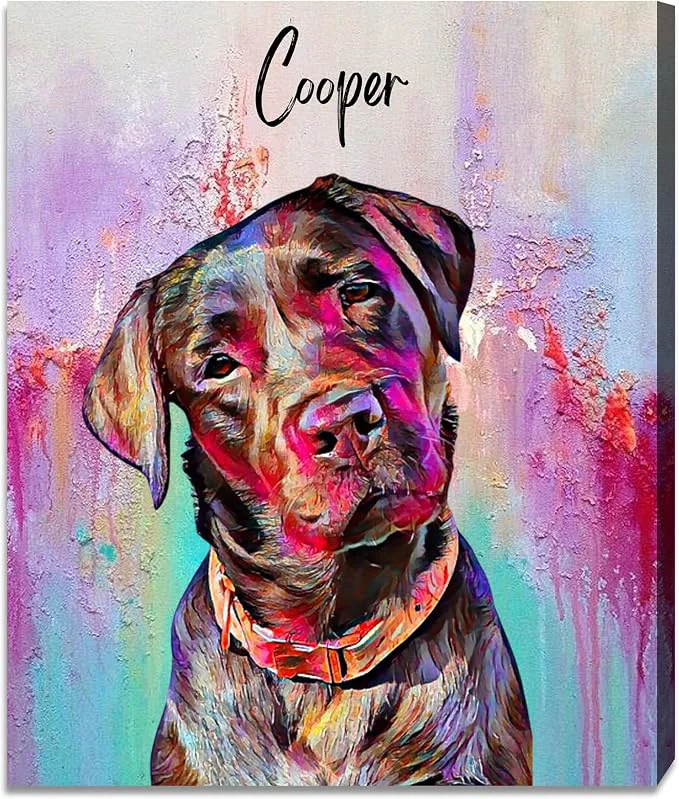 High-Grade Julyly POD Custom Dog Portrait Personalized Canvas Wall Art Trendy