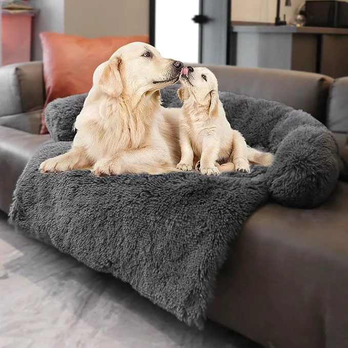 Eco-Friendly Calming Dogs Cats Bed Mats Dog Pad Washable Removable Couch Cover Plush Long High-Quality