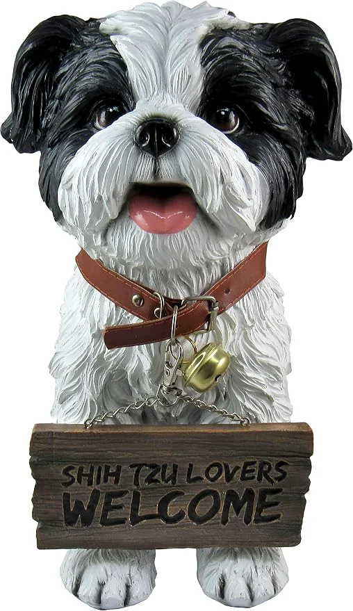 Authentic DWK Front Porch Dog Outdoor Welcome Sign Decorative Statue Cute Dog Welcome Professional