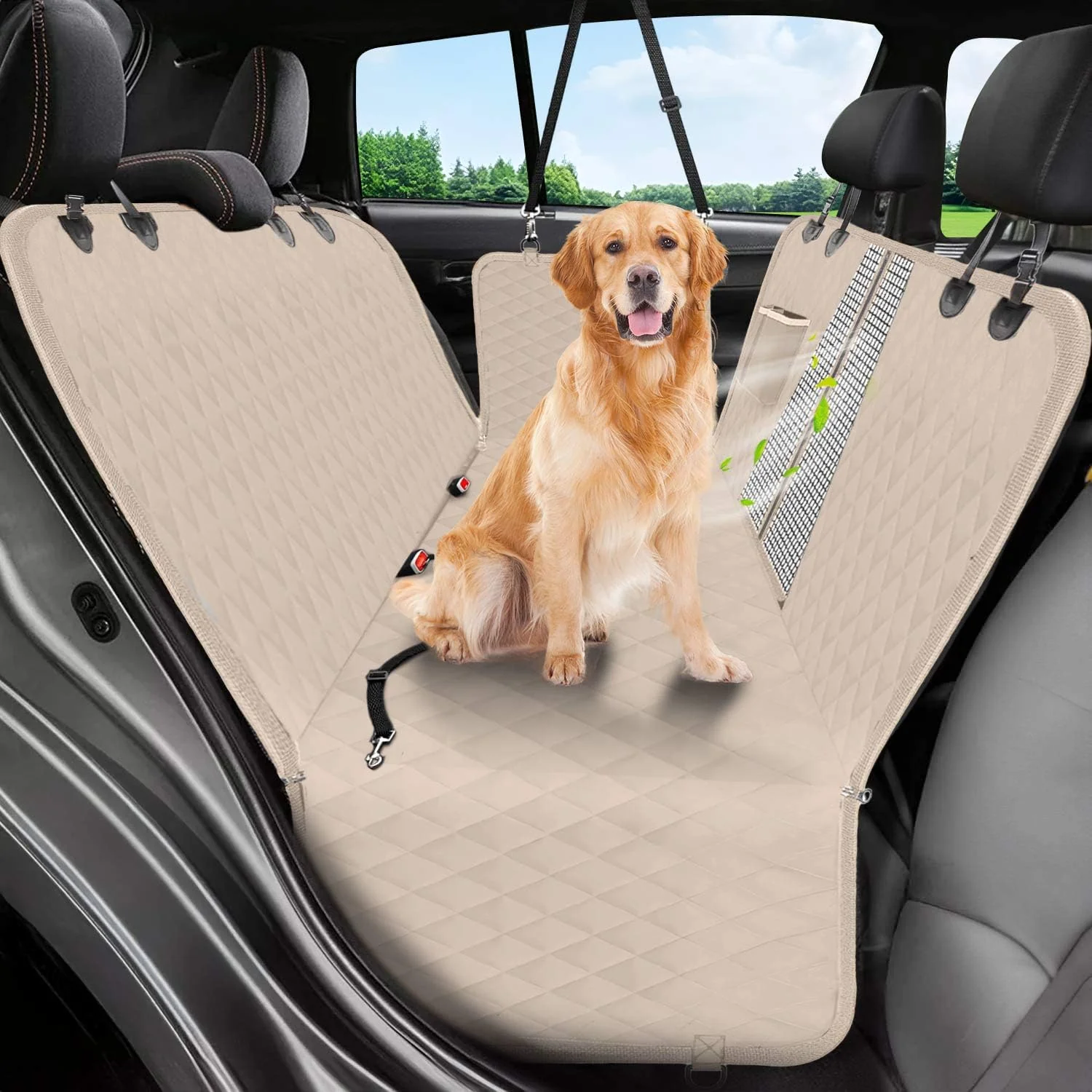 Long-Lasting Victoper Dog Car Seat Cover 600D Waterproof Hammock with Side Flap for Back Seat Eco-Friendly