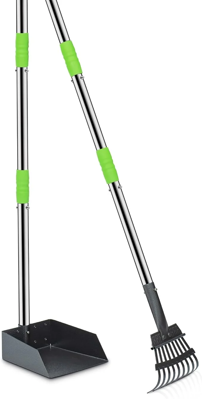 Sustainable Niubya Pooper Scooper for Dogs Metal Poop Scooper Tray and Rake Set Responsible