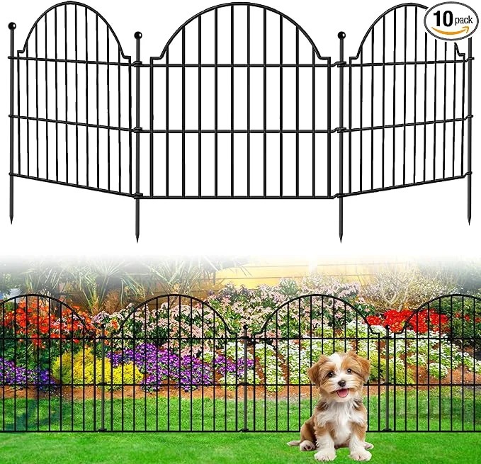 Dependable 10 Panels No Dig Decorative Outdoor Garden Fence 24in x20ft Animal Barrier Practical