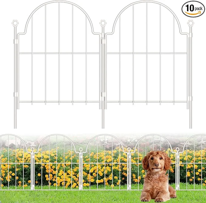 High-Grade 10 Pack Decorative Garden Fence 17in x10ft Garden Fencing Animal Barrier Modern
