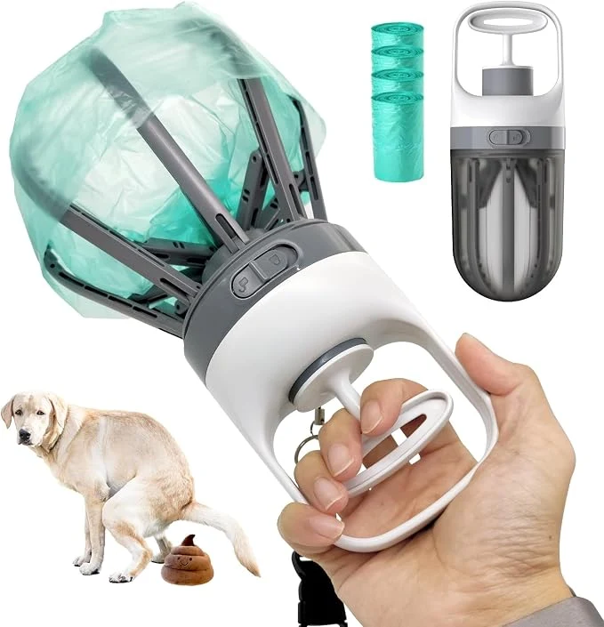 Practical Pooper Scooper for Dogs 【No Warm Poo in Hand】 Portable 2 in 1 Dog Waste Expertly Made