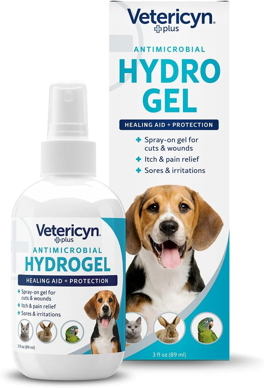 Professional Vetericyn Plus Dog Wound Care Hydrogel Spray Healing Aid and Wound Protectant Sprayable Gel to Relieve Dog Itchy Skin Safe for All Animals. 3 Ounces Eco-Friendly