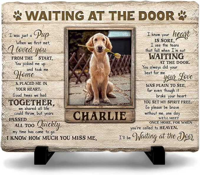 Genuine Personalized Dog Memorial Stone Plaque Soft