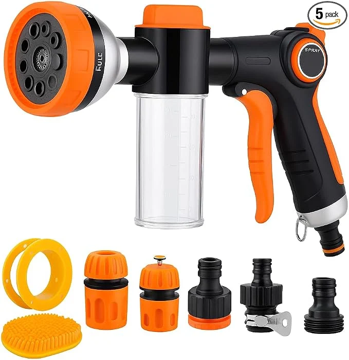 Professional Dog Wash Hose Attachment 8 in 1 Garden Hose Nozzle Sprayer Sustainable