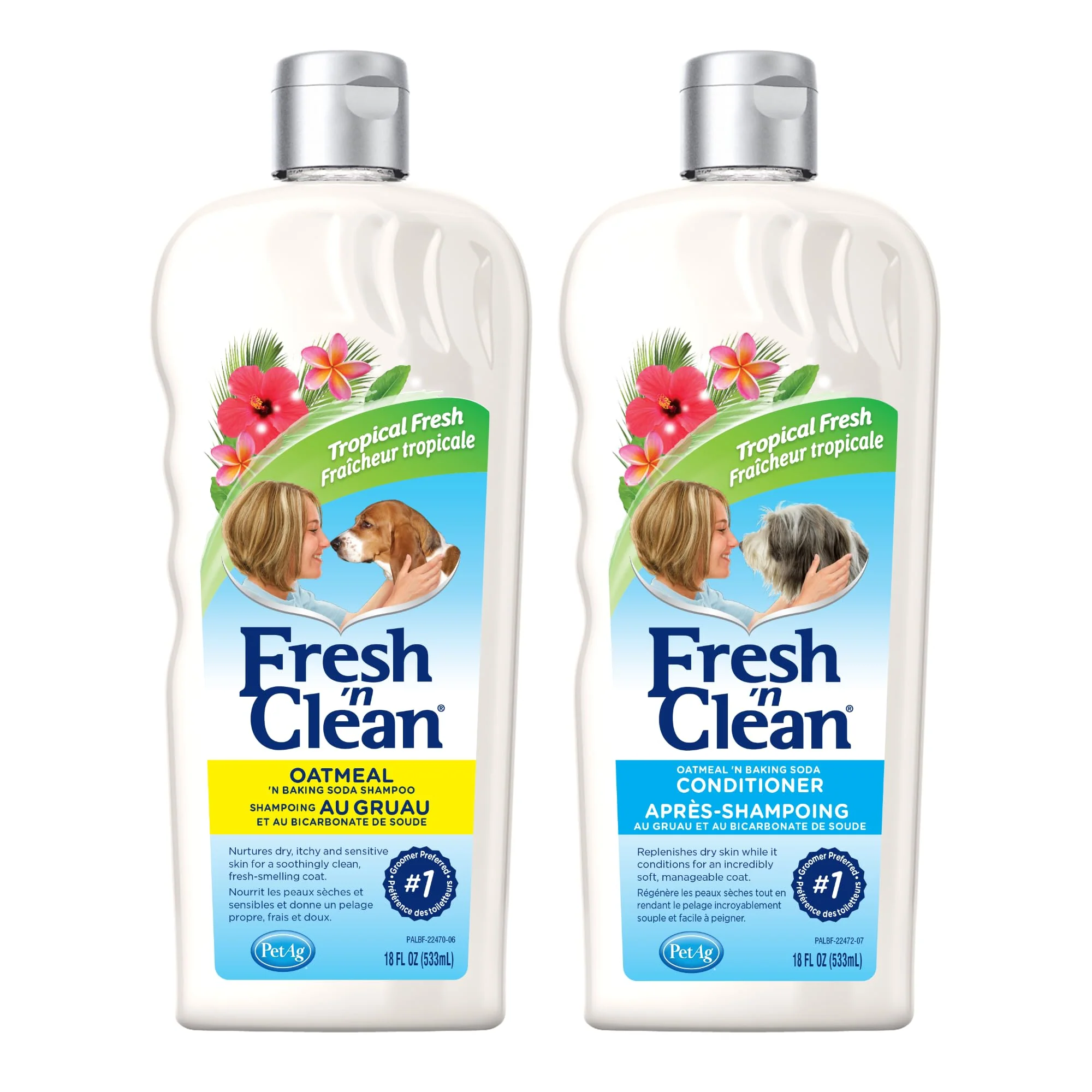 Expertly Made PetAg Fresh n Clean Oatmeal n Baking Soda Shampoo Conditioner Tropical Breeze Scent 18 oz Responsible