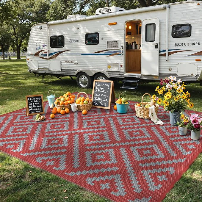 Classic GENIMO Outdoor Rug for Patio Lightweight Waterproof RV Camping Mat Specialty