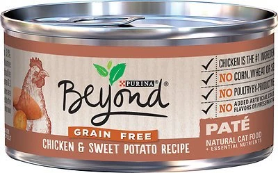 Clean Purina Beyond Pate Chicken Sweet Porota Cat Food 3 oz Pack of 12 High-End