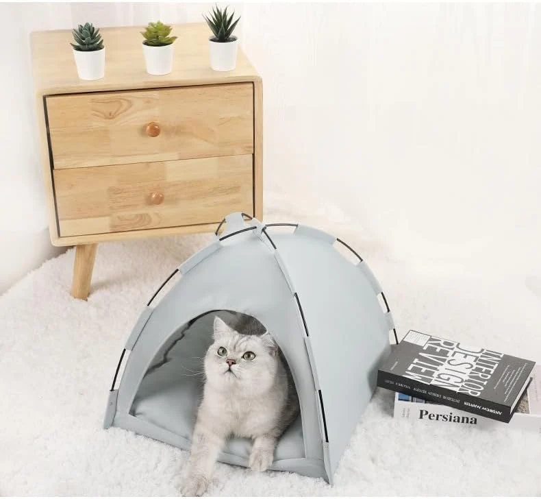 Original Cat Tent – Lightweight Breathable Waterproof Shelter Designed for Indoor Outdoor Adventures Giving Your pet Safe Outdoor Exploration Joy. Slate Gray 13.8×13.8 in Advanced