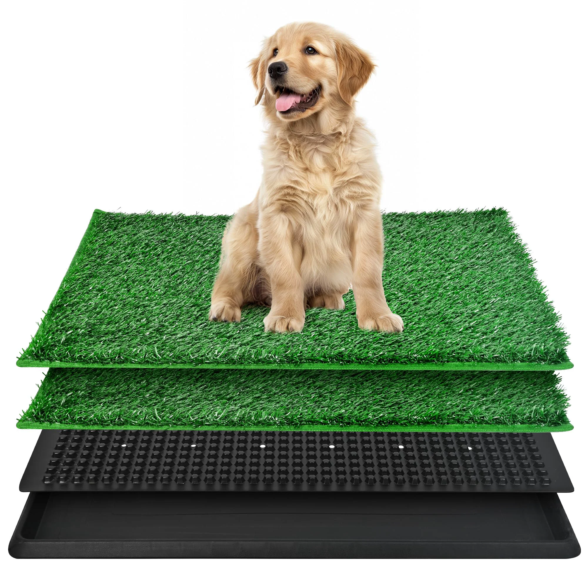 Selected DwlSpce Dog Grass Pad with Tray 20x25in Reusable Artificial Turf for Indoor Outdoor Potty Training First-Class