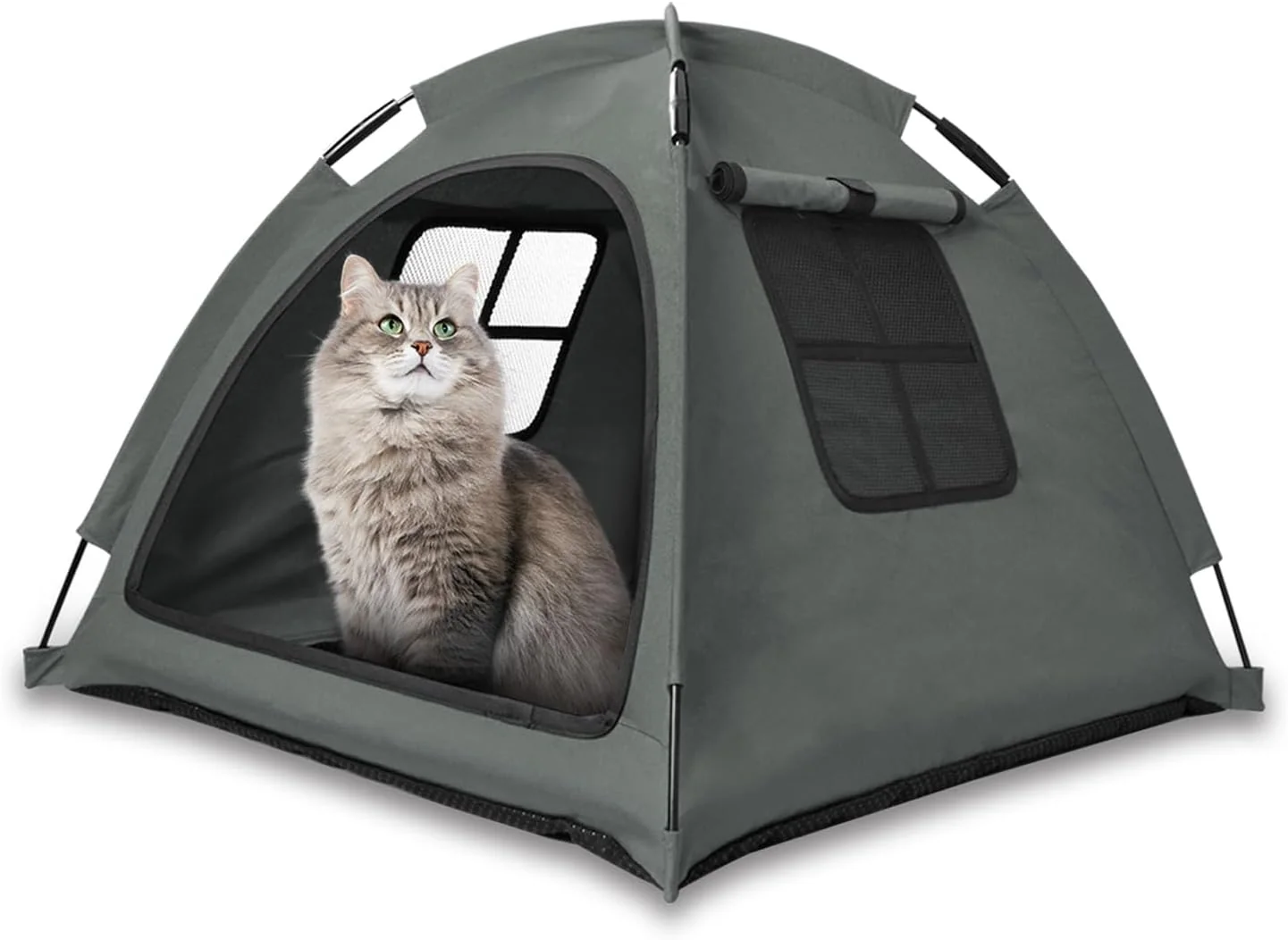 Stylish Grey Cat Tent House、Cat's Nest Portable Indoor Outdoor Pet Tent House for Cats Puppies and Other Small Animals Minimalist