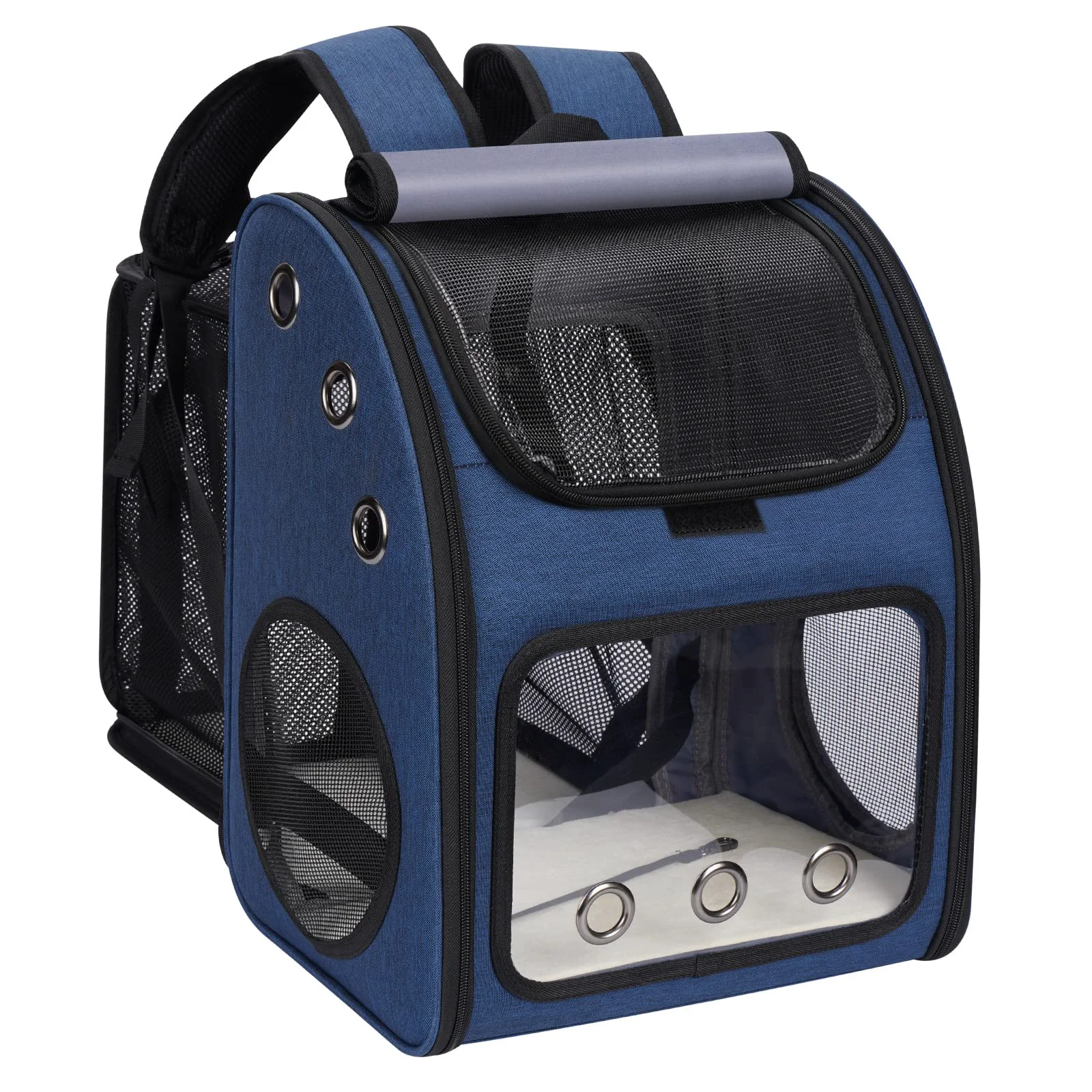 Fashionable COVONO Expandable Pet Carrier Backpack – Airline- Travel Backpack for Cats Dogs Small Animals Blue Reusable