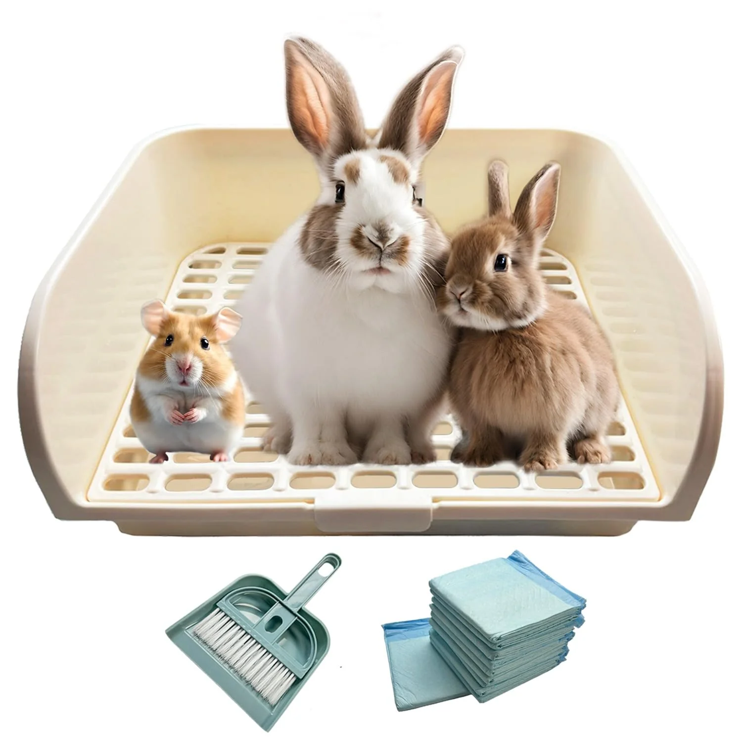 Eco-Friendly Kiwi Mora Rabbit Litter Box - Extra Large Easy Clean Odor Control Professional