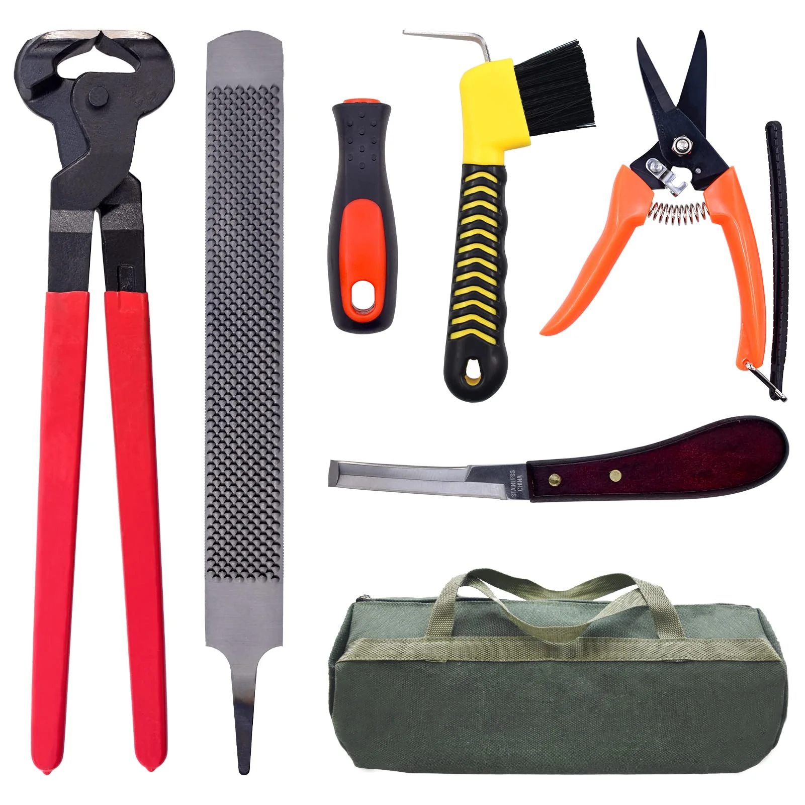 Consistent HNONPW 14-Inch 6-Piece Farrier Tool Kit for Horses and Livestock – Pro Hoof Trim Set Relaxed