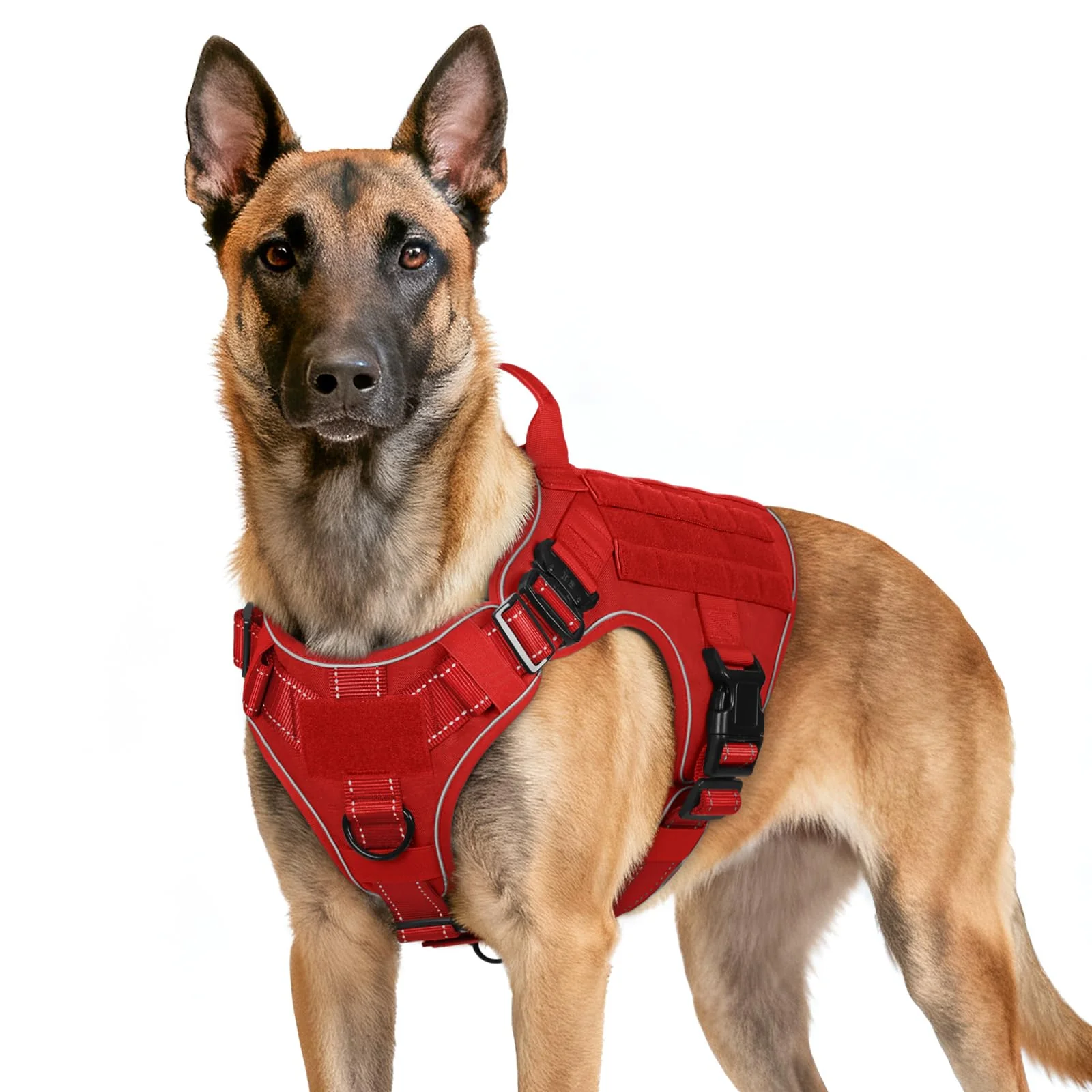 Superior Rabbitgoo Tactical Dog Harness for Large Dogs No-Pull Reflective MOLLE Vest with Handle Minimalist