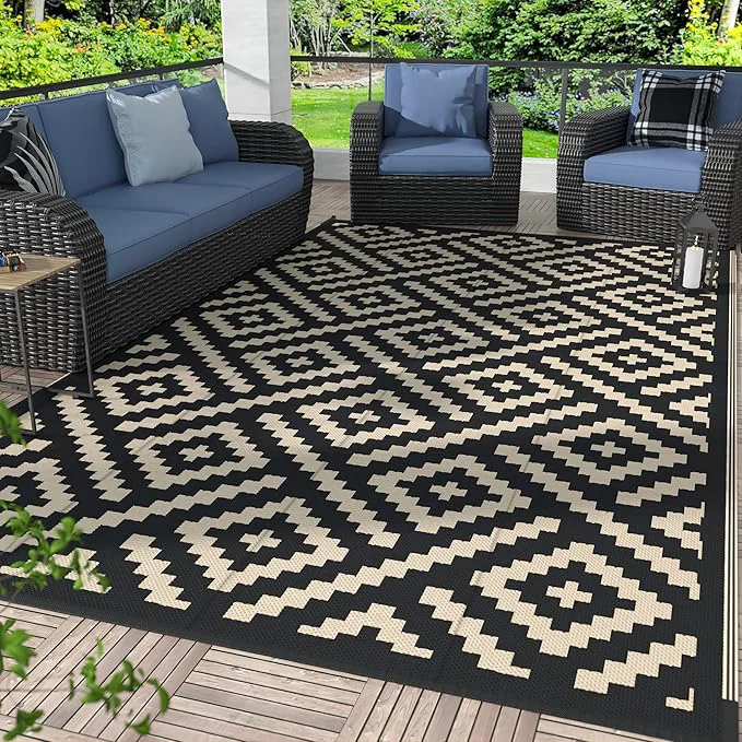 Quality GENIMO Outdoor Rug for Patio Reversible Plastic Camping Rugs Recyclable