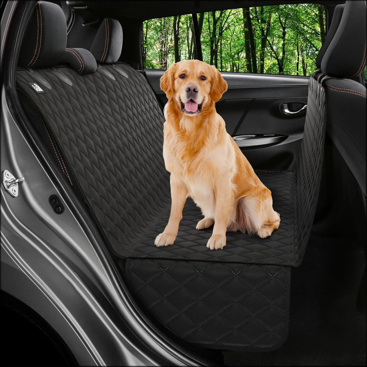 Trendy XL Dog Car Seat Cover for Back Seat Waterproof Hammock for Car SUV Truck Non-Slip Backseat Cover for Dogs Heavy-Duty Dog Hammock Style Seat Protector Pets Easy to Install Clean Solid