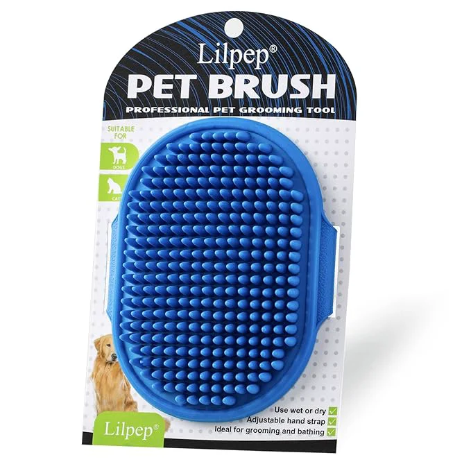 Prestigious Dog Grooming Brush Lilpep Pet Shampoo Bath Brush Soothing Massage Rubber Comb Fine Crafted