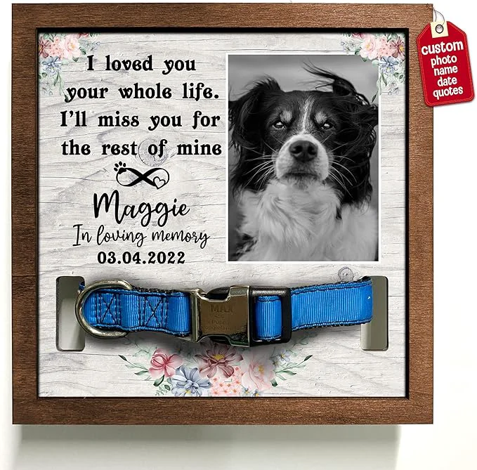 Secure Customized Pet Keepsake Frame Dead Pet Xmas Memorial Dog Remembrance Frame High-End