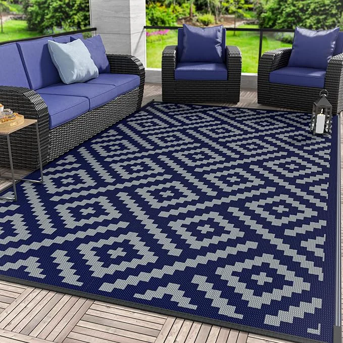 World-Class GENIMO Outdoor Rug for Patio Reversible Plastic Straw Rugs for RV Effective