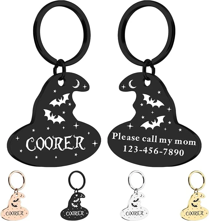 Certified Personalized Pet Tags for Dog Cat Custom Halloween ID Tags for Dogs Dog Name Next-Generation