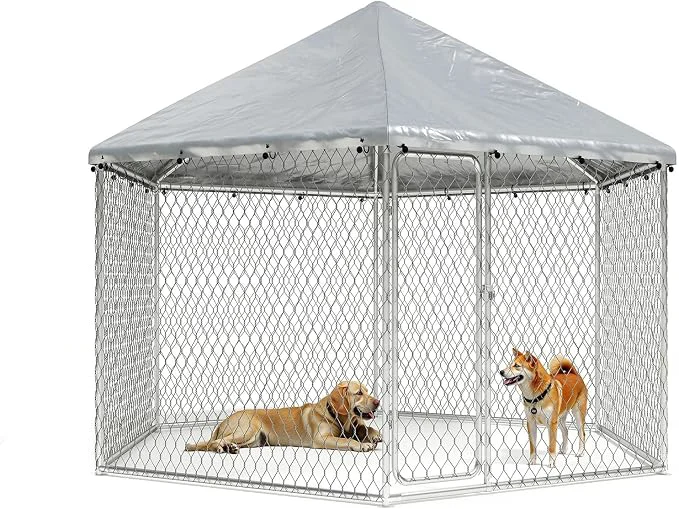 Trendy 6.8x6.8 FT Outdoor Dog Kennel Outside Heavy Duty Dog Enclosure Quality