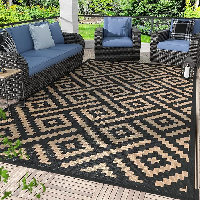 Effective GENIMO 5x8 Outdoor Rug Waterproof Reversible Mats Area Rug Plastic Outside Environmentally Friendly