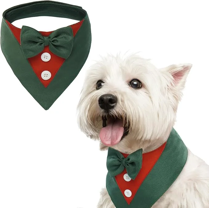 Professional FUAMEY Dog Tuxedo Christmas for Small Dogs Dog Formal Suit Dogs Attire Pet Bow Trendy