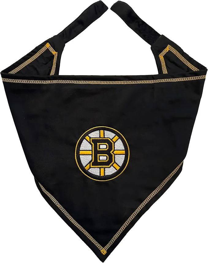 High-End Pets First NHL Boston Bruins TIE Bandana Size Small Medium. Dog Bandana Scarf Luxury