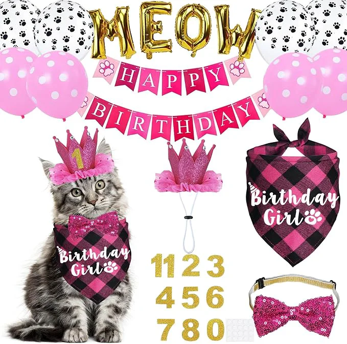 Durable Cat Birthday Party Supplies Cat Birthday Hat Crown Smart