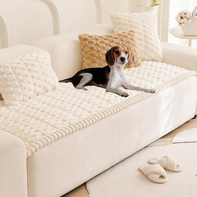 Trusted Couch Cover for Dogs Fuzzy Sofa Covers for Pet Geometric Jacquard Coral Traditional