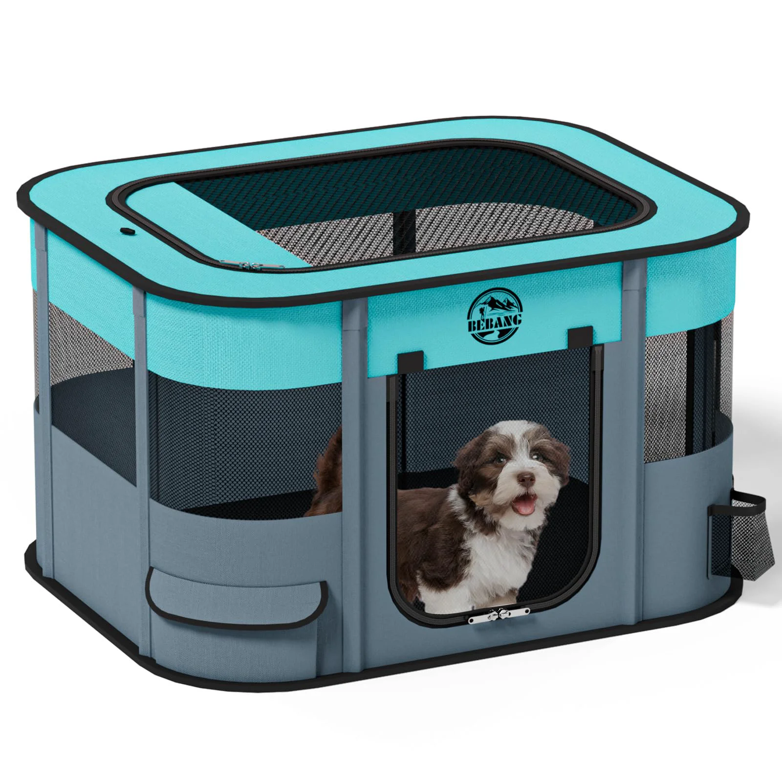 Trusted BEBANG Puppy Playpen - Portable Foldable Pet Playpen for Dogs Cats Small Pets Grey Large Powerful