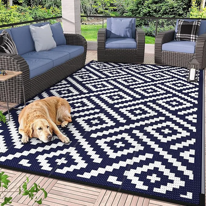 Minimalist GENIMO Outdoor Rug for Patio Reversible Plastic Camping Rugs Quality