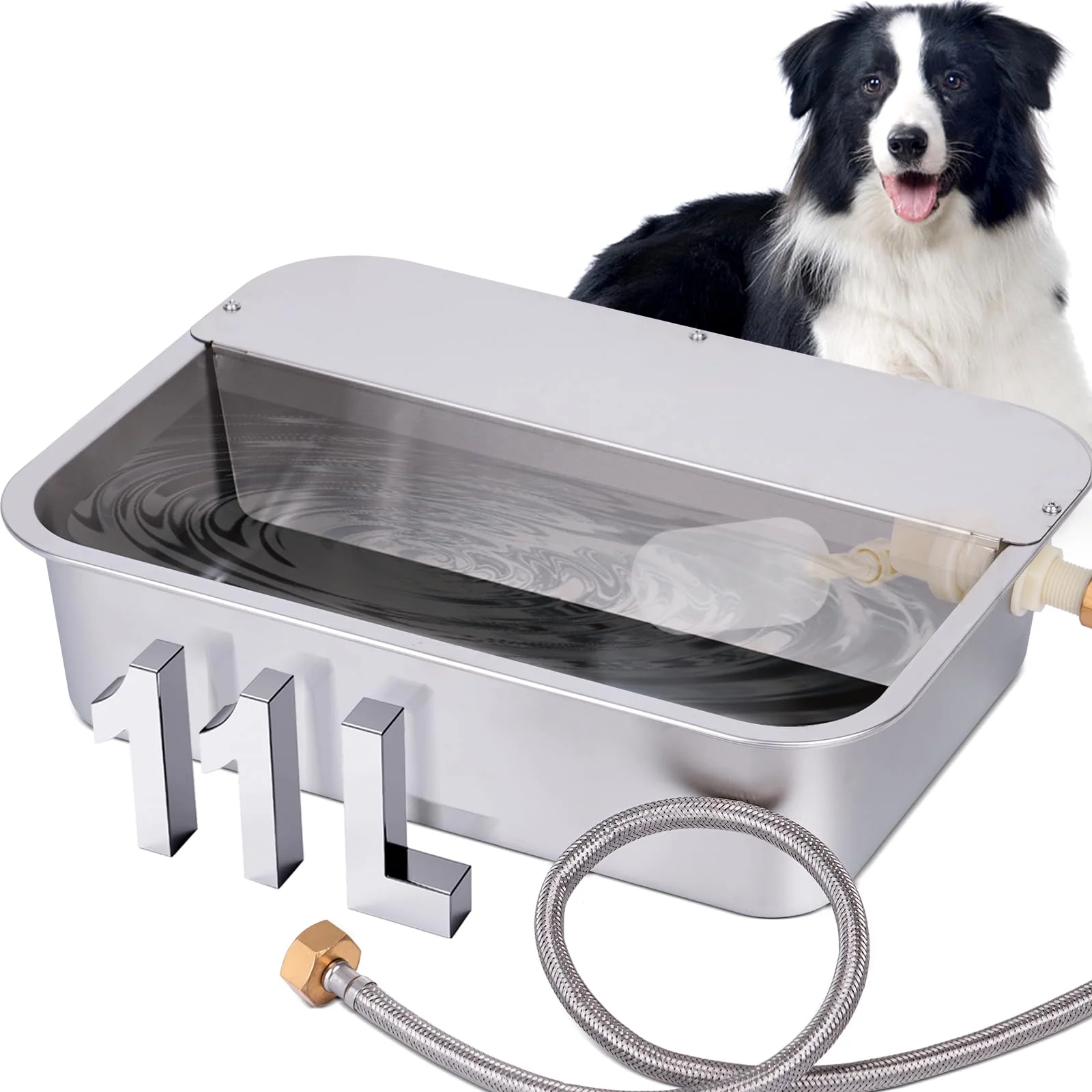 Efficient OUJIMAI Automatic Water Dispenser for Dogs – 3Gal 11L Outdoor Stainless Auto-Fill Waterer Original