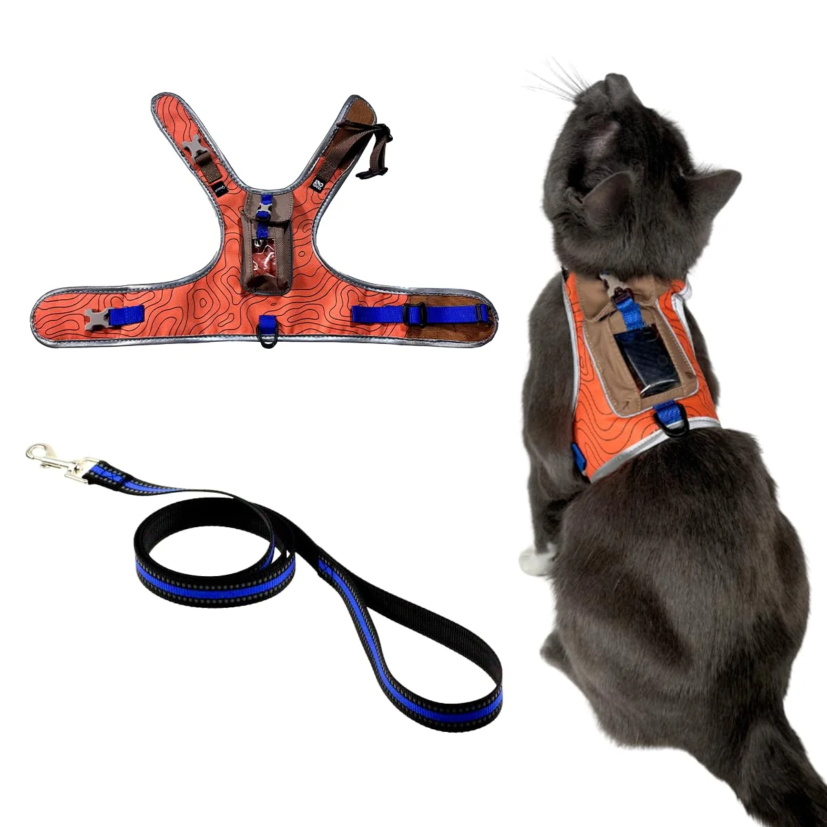 Stylish Your Cat Backpack Pathfinder Cat Harness with GPS Pocket – Escape-Proof Reflective Certified