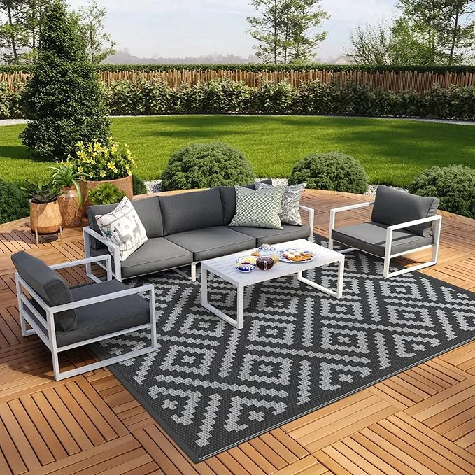 Eco-Friendly GENIMO Outdoor Rug for Patio Reversible Plastic Camping Rugs Efficient