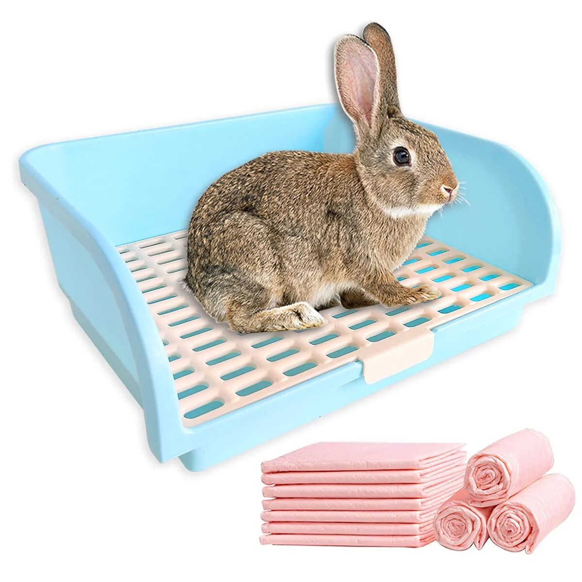 Original Amakunft Large Rabbit Litter Box — Potty Trainer for Small Pets Guinea Pigs Chinchillas Ferrets Top-Quality
