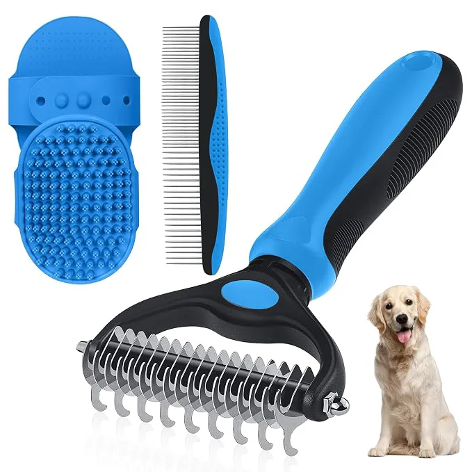 Responsible Double-Sided Pet Grooming Rake Crafted