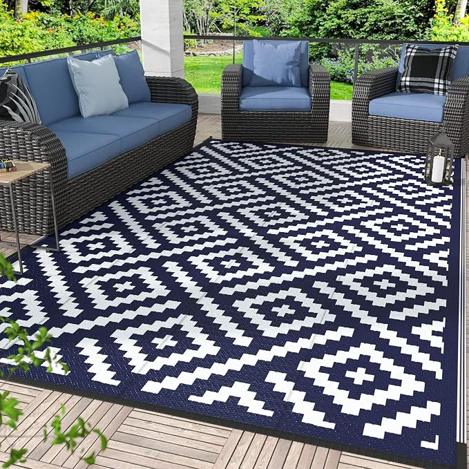 Casual GENIMO 5x8 Outdoor Rug Waterproof Reversible Mats Area Rug Plastic Outside Certified