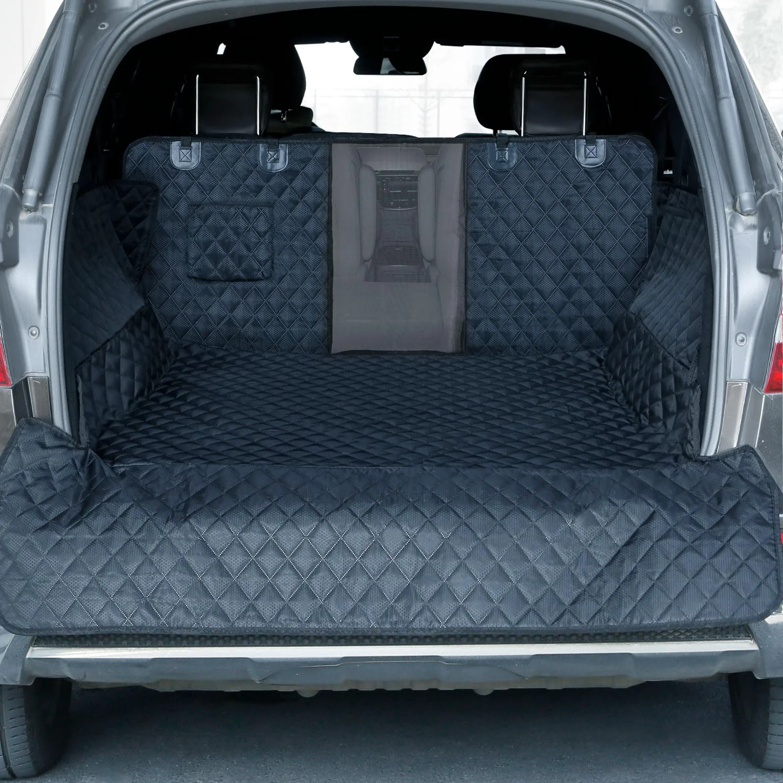 Stylish PETICON SUV Cargo Liner for Dogs with Mesh Window – Waterproof Non-Slip Universal Fit Safe
