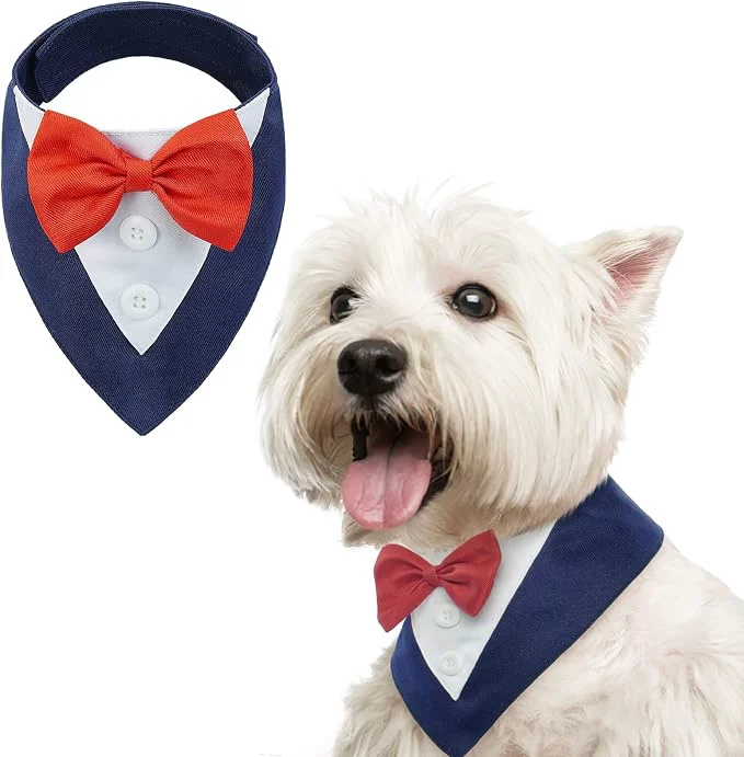 Professional FUAMEY Dog Tuxedo for Small Dogs Dog Formal Suit Dogs Attire Pet Bow Tie Puppy Original