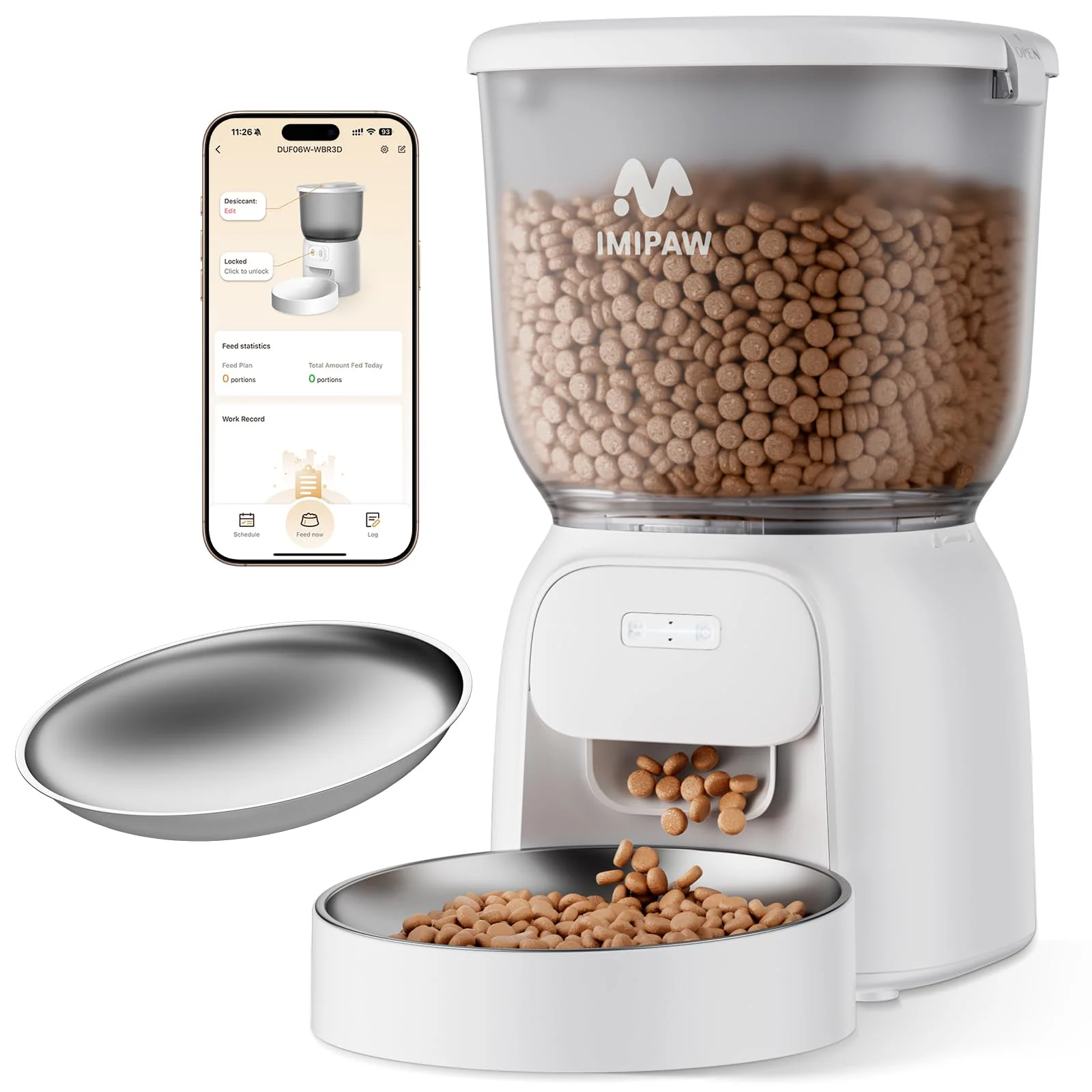 Recyclable IMIPAW PET Automatic Cat Feeder WiFi – Timed Feeding App Control Dual Power Freshness Seal Dependable