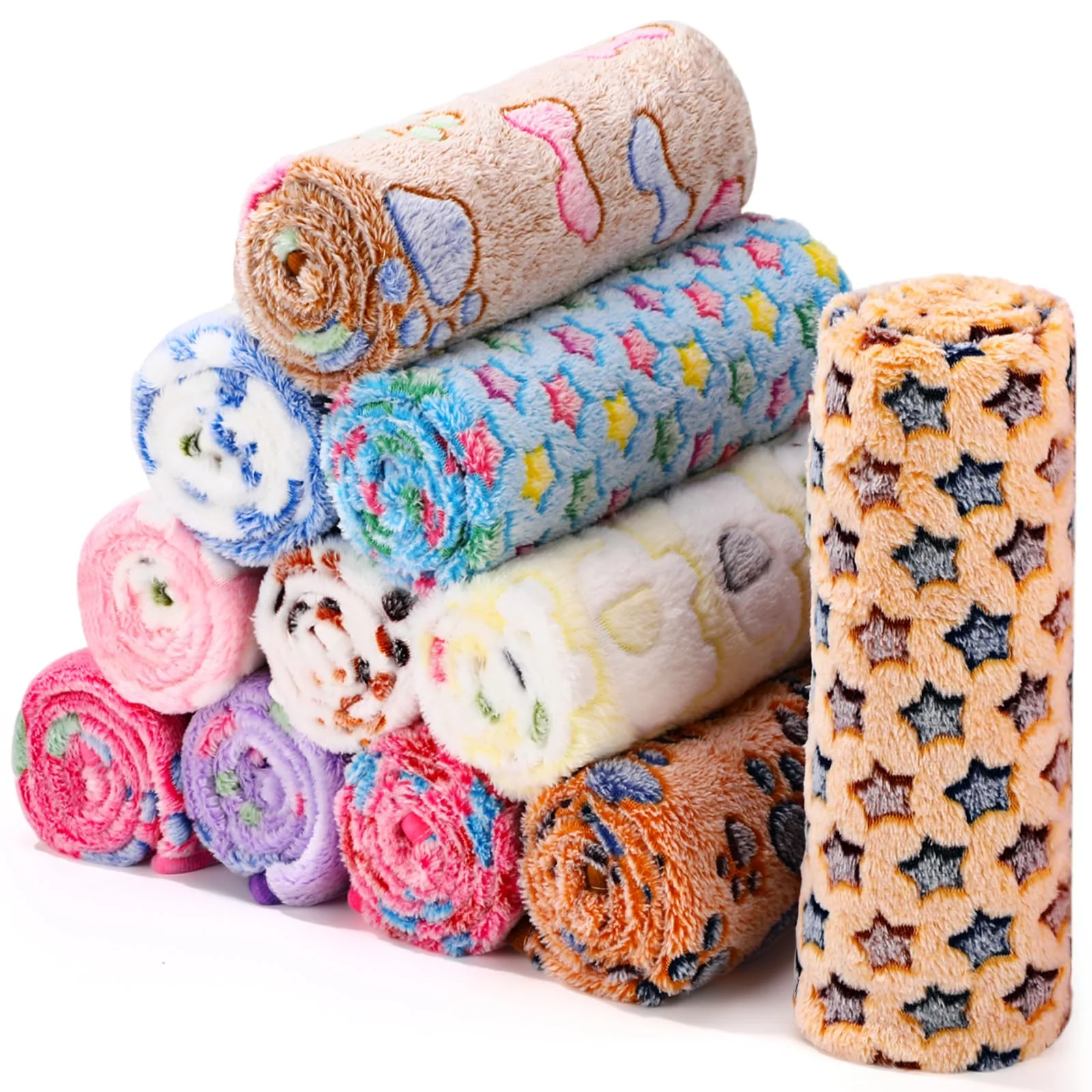 Responsible Tatuo 12-Piece Puppy Blanket Set – Cozy Fleece Sleep Mats for Dogs Cats 41 x 30 in Classic